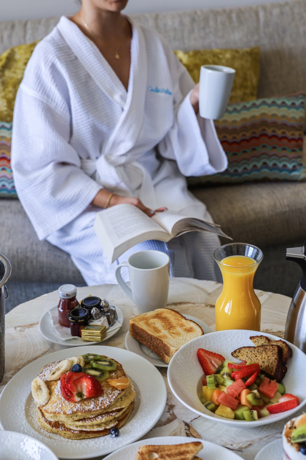 In-room breakfast, robe lifestyle