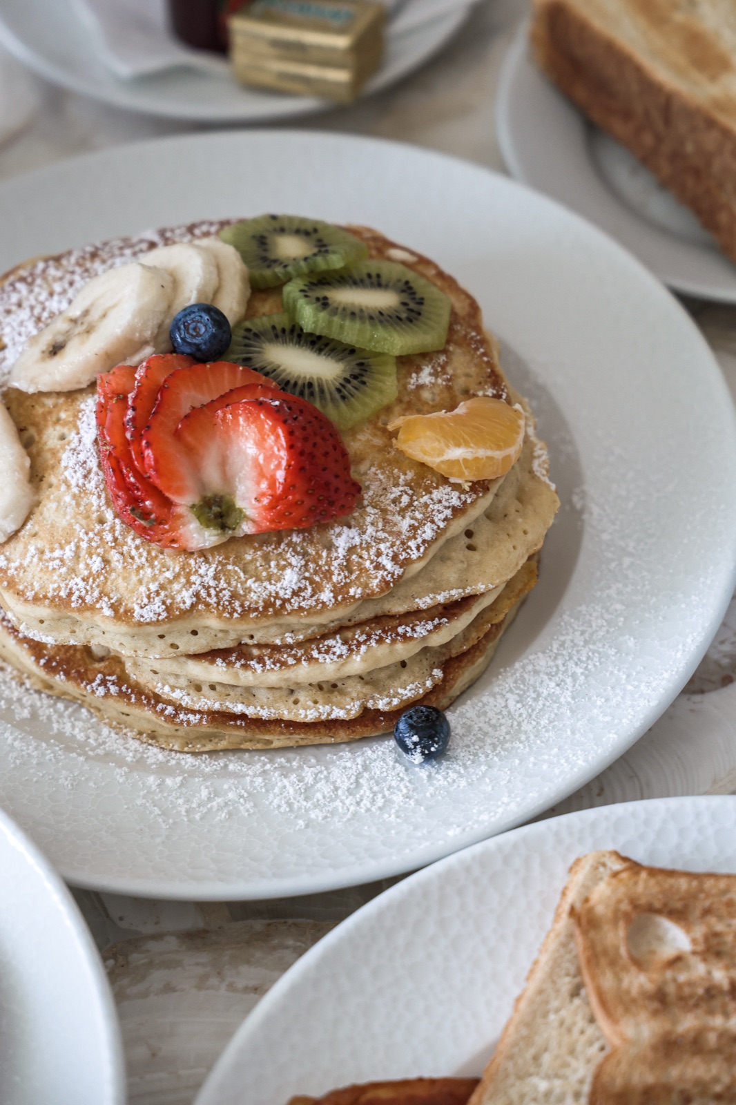Plated brunch pancakes