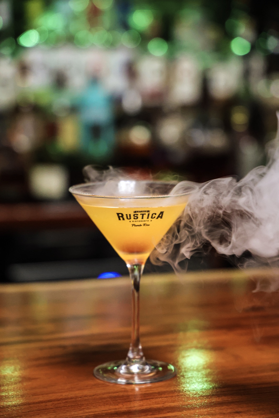 Smoked martini cocktail