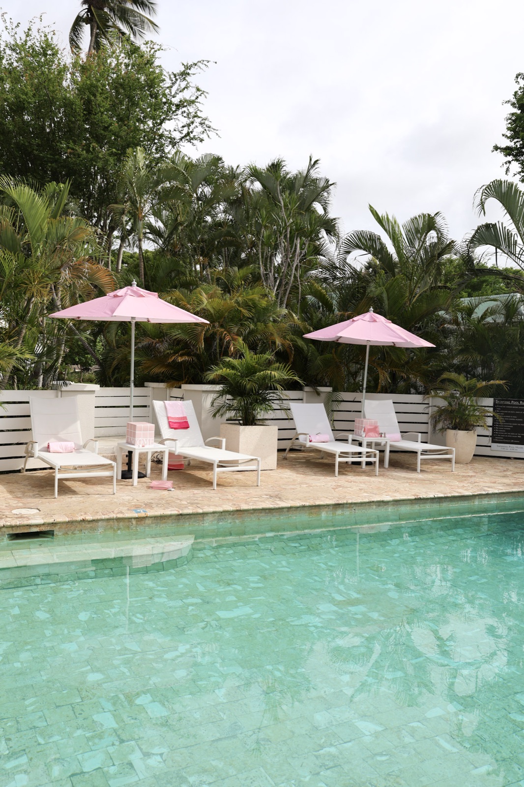 Poolside lounge ambiance